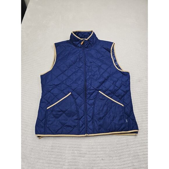 crown & ivy Other - Crown And Ivy Vest Mens Large Quilted Blue Full Zip Preppy Casual